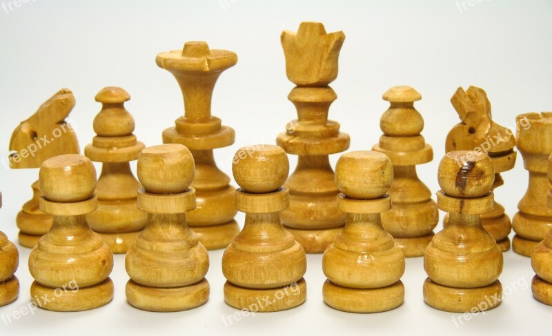 Chess White Pieces Figures Game