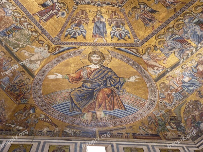 Painting Mosaic Florence Baptistery Church