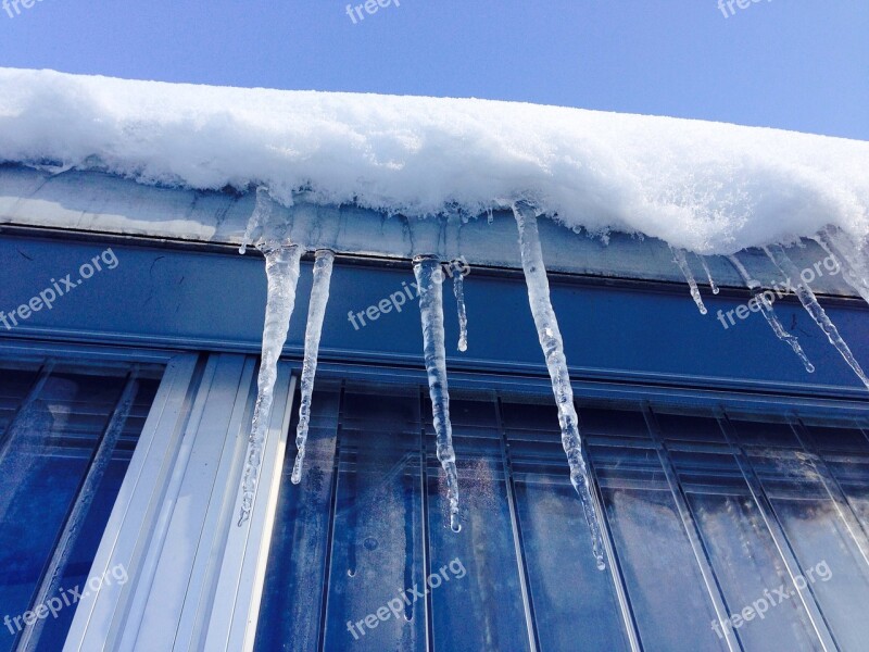 Window Icicle Ice Snow Winter