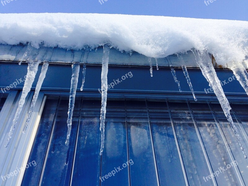 Icicle Window Ice Snow Winter