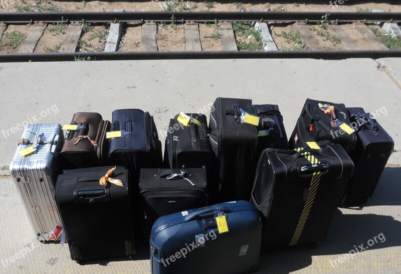 Luggage Travel Train Track Free Photos