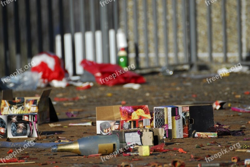 New Year's Day Firecrackers Waste Pollution Firework Residues