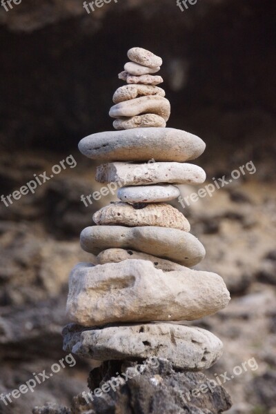 Balance Stones Beach Rock Nature