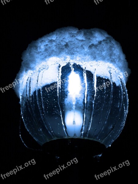 Lamp Light Lighting Winter Impressions Snow