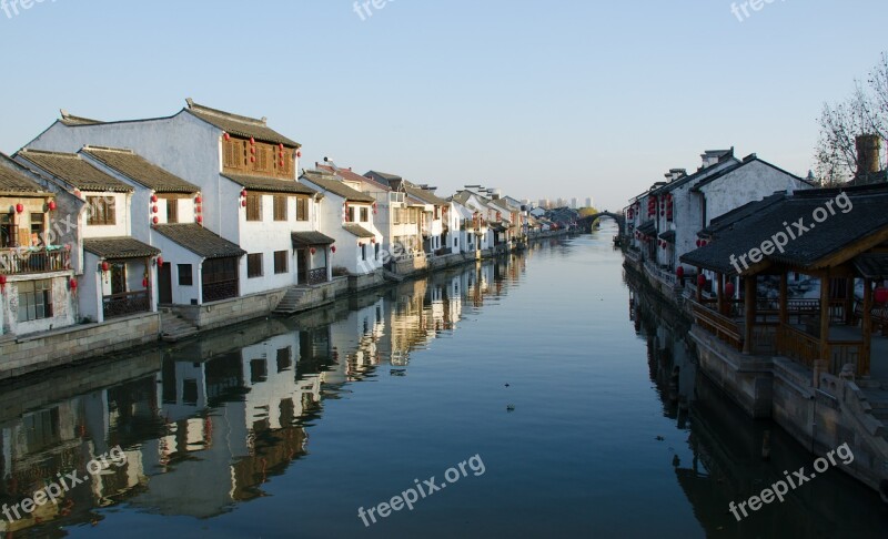 South Street The Ancient Town Canal Blue Sky Free Photos