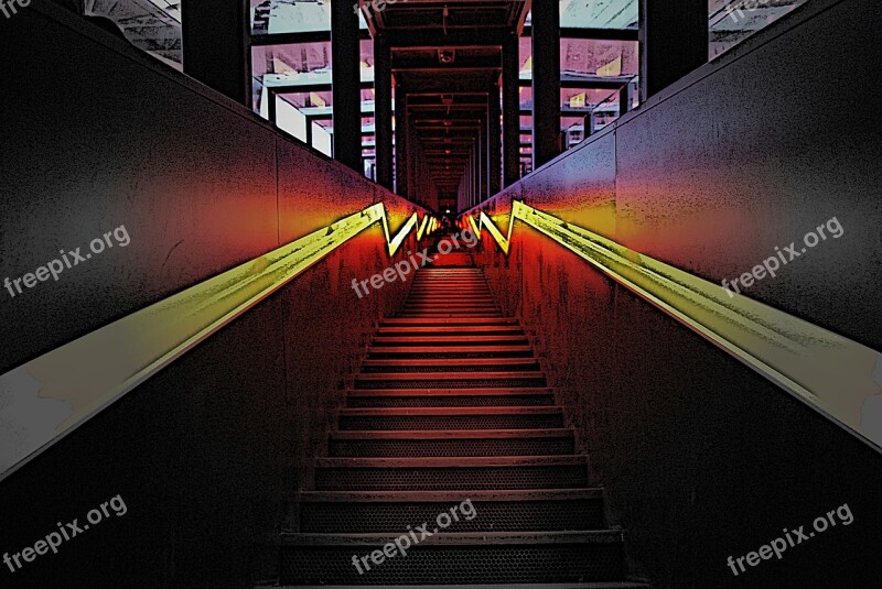 Stairs Staircase Down Input Ruhr Museum