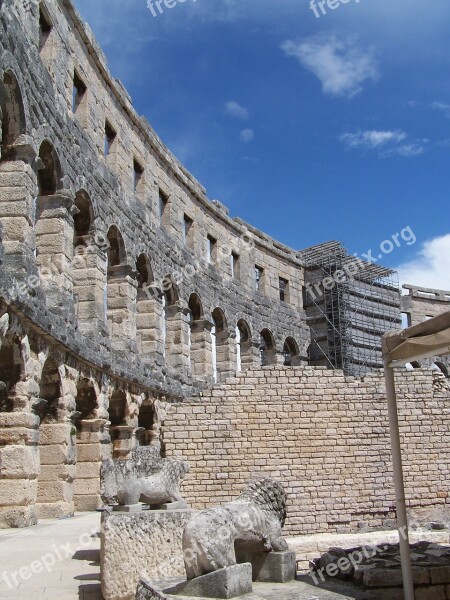 Amphitheater Croatia Pula Coliseum Ancient