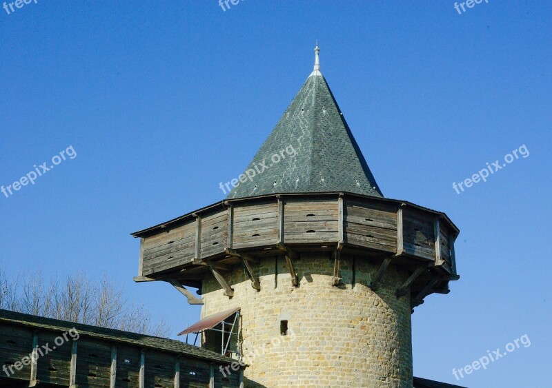 France Carcassonne Medieval Castle Tower Ramparts