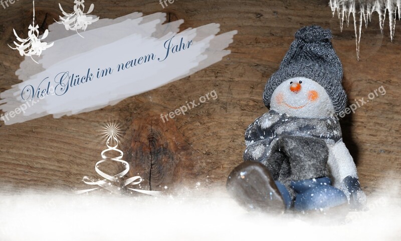 Snowman New Year's Day Congratulations Greeting Card Postcard