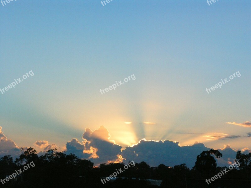 Sunrise Corona Cloud Sky Dramatic