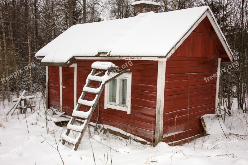 House Building Wooden House Snowy Free Photos