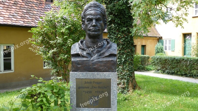 Augsburg Fuggerei Building Bust Monument