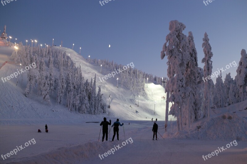 Ski Resort Slopes Winter Kuusamo Finnish