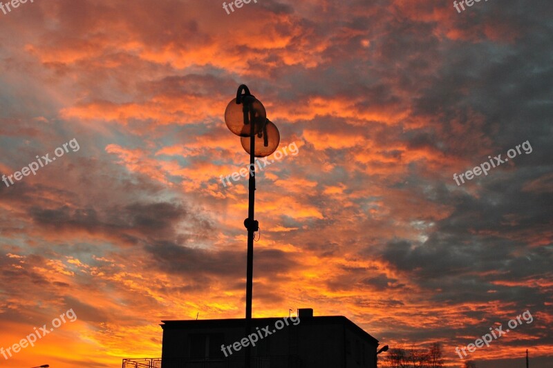 Sunset View Sky Clouds Evening