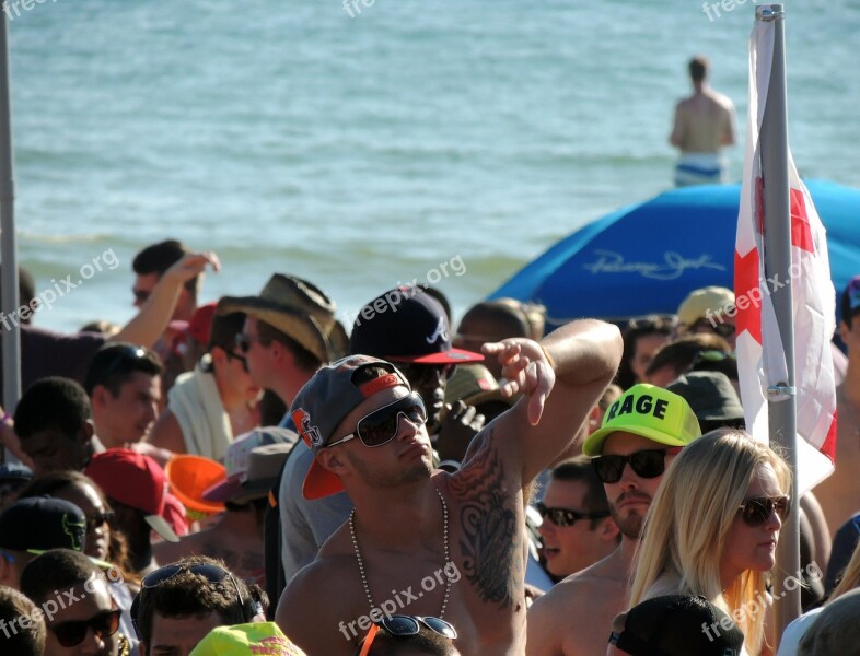 Beach Party Spring Break California Shirtless Dude