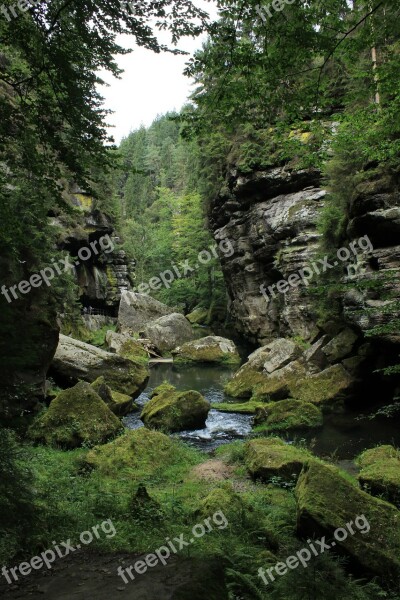 Hřensko Rocks Czech Switzerland River Gorges