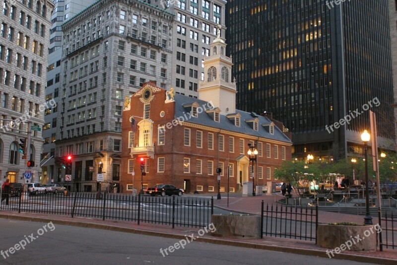 Boston Old State House Twilight Massachusetts United States