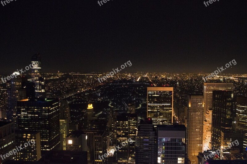 Buildings Night New York City City Architecture