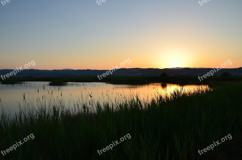 Sunset Sky Landscapes Horizon Background Image