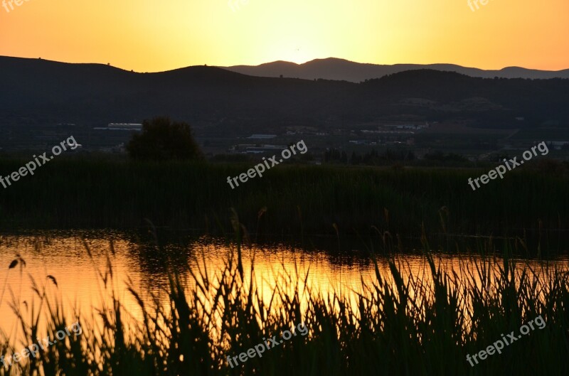 Sunset Sky Landscapes Horizon Background Image