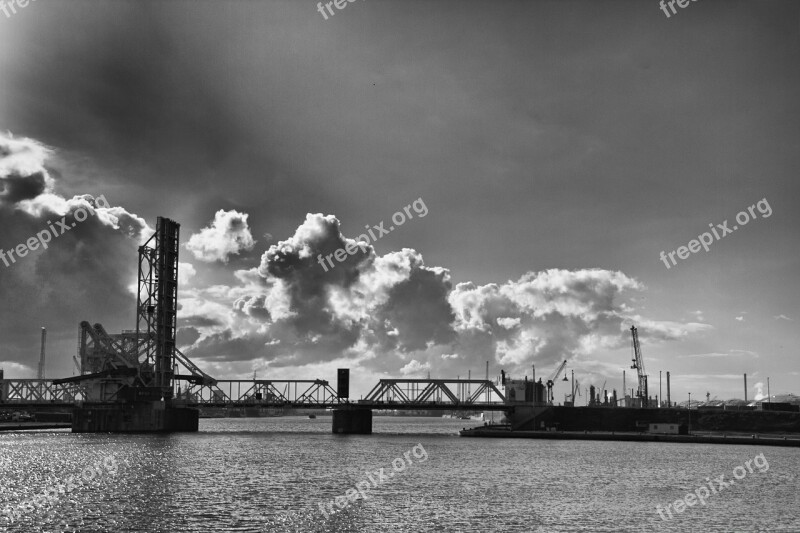 Harbor Antwerp Bridge Free Photos