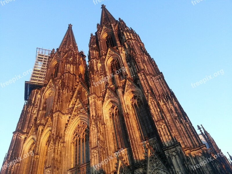 Cologne Cathedral Cologne Evening Sun Church Building