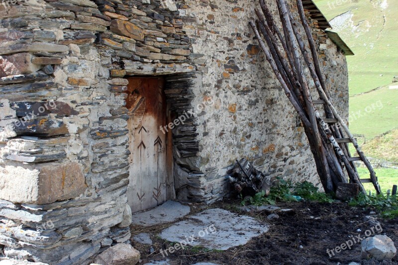 Rustic Natural Hut Wood Stone