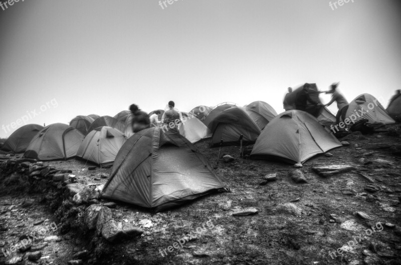 Wugongshan Tent Cloudy Day Free Photos