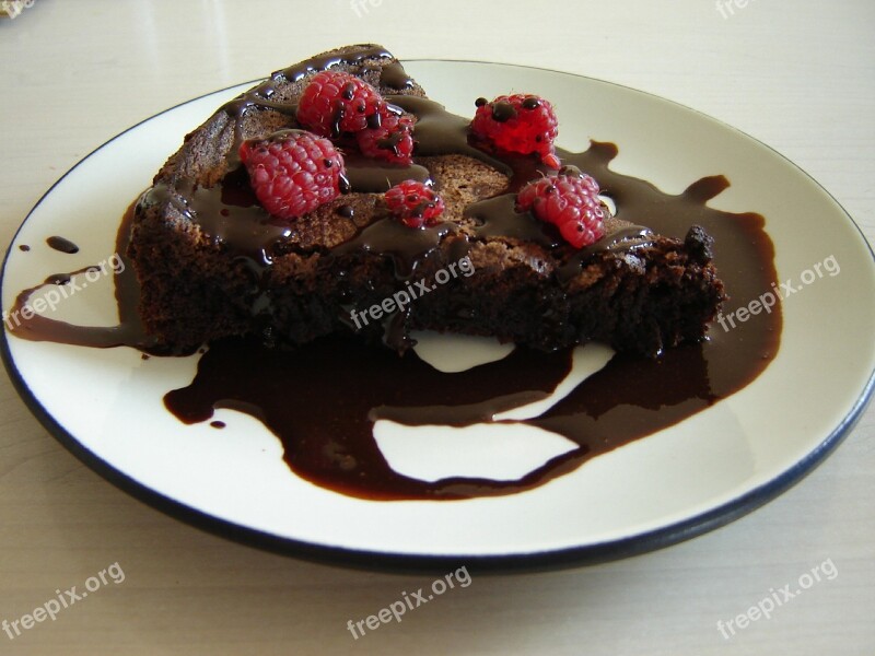 Chocolate Cake Raspberry Dessert Sweet Food