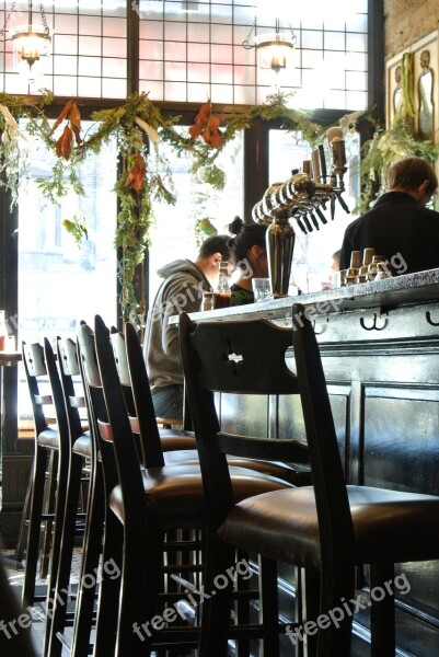 Bar Chairs Drinks Interior Glass