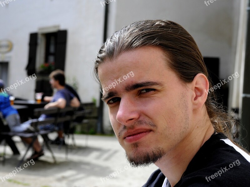 Man Portrait Summer Long Hair Expression