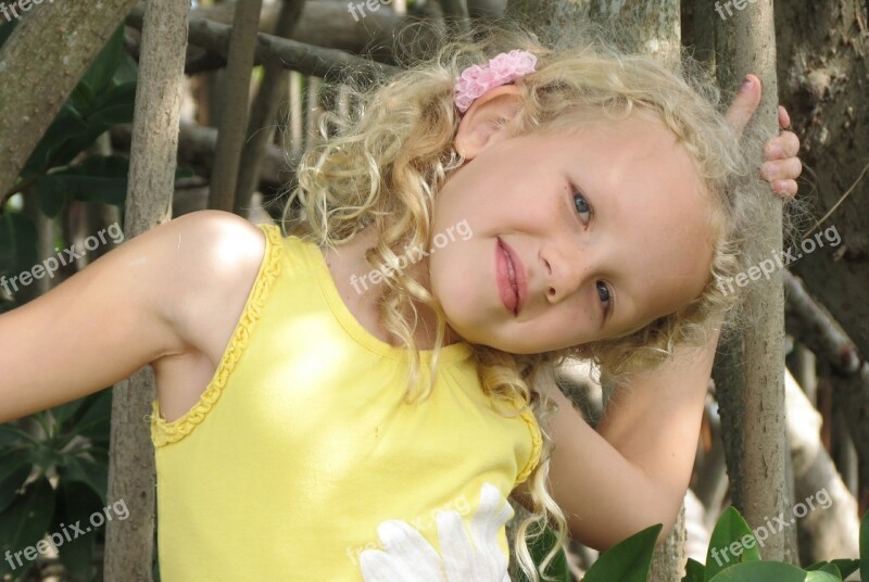 The Little Girl A Smile Yellow Blouse Free Photos