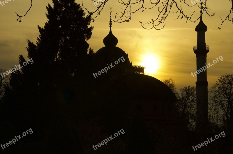 Mosque Minaret Schwetzingen Schlossgarten Castle