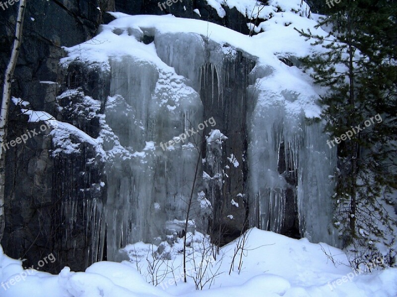 Icefall Frozen Waterfall Winter Cold Ice