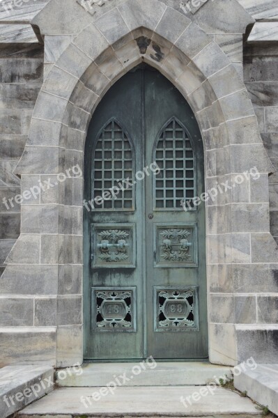 Mausoleum Door Old Cemetery Building