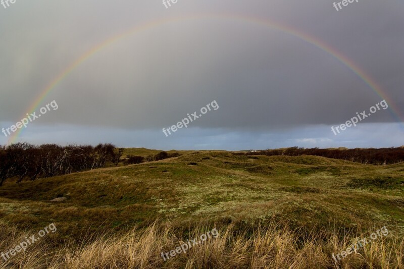 Rainbow Norderney Sky North Sea Landscape