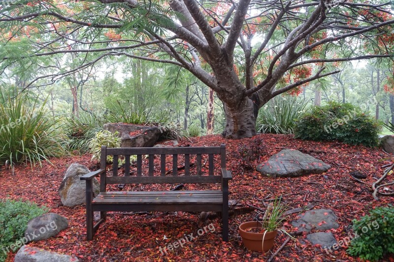 Bench Seat Relaxation Outside Peaceful