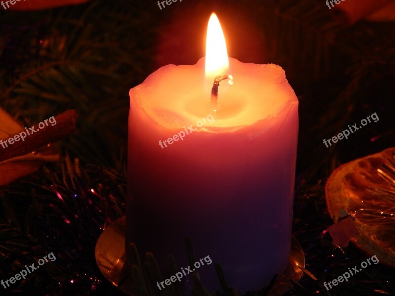 Candle Christmas Flame Wreath Free Photos