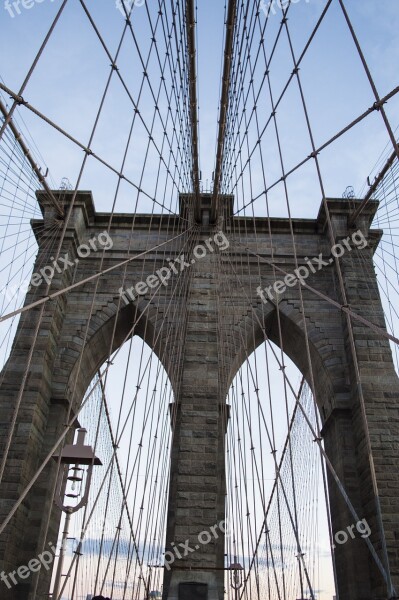 Brooklyn Bridge Bridge City Manhattan Urban