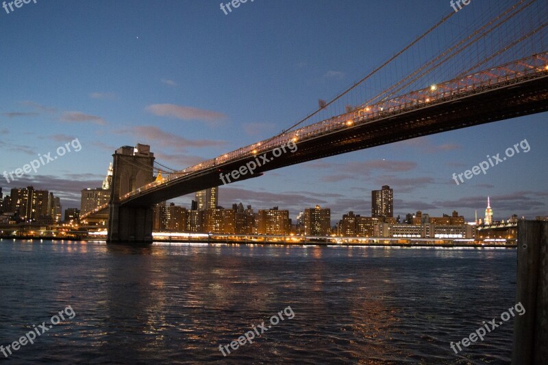 Brooklyn Bridge Manhattan Downtown Nyc New York