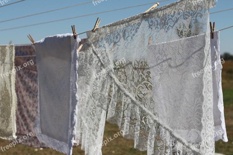 Lace Laundry Cloths Line Summer White