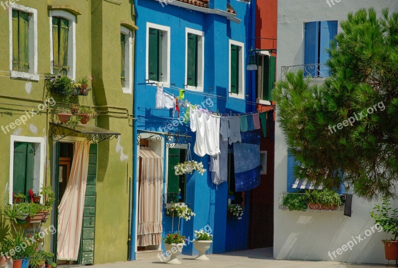 Burano Island Italy Colorful House Linen Free Photos