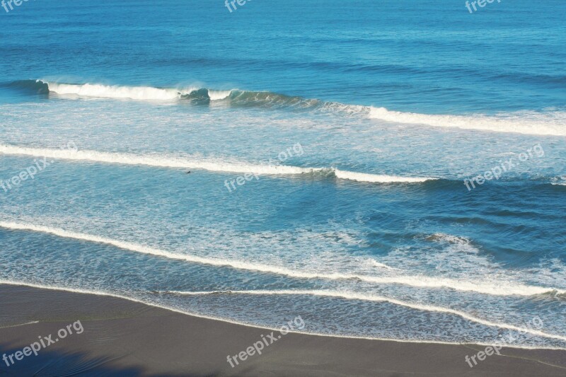 Wave Beach Basque Country Sea France