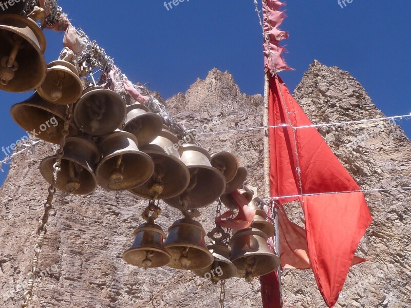 Bells Flag Temple Mountains Sky