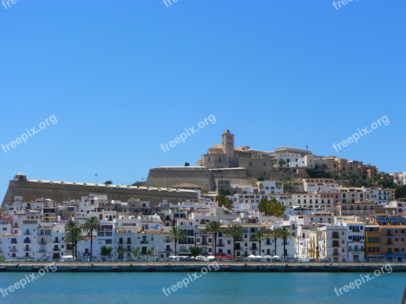 Ibiza Coastal Town Balearic Islands Summer Landscape