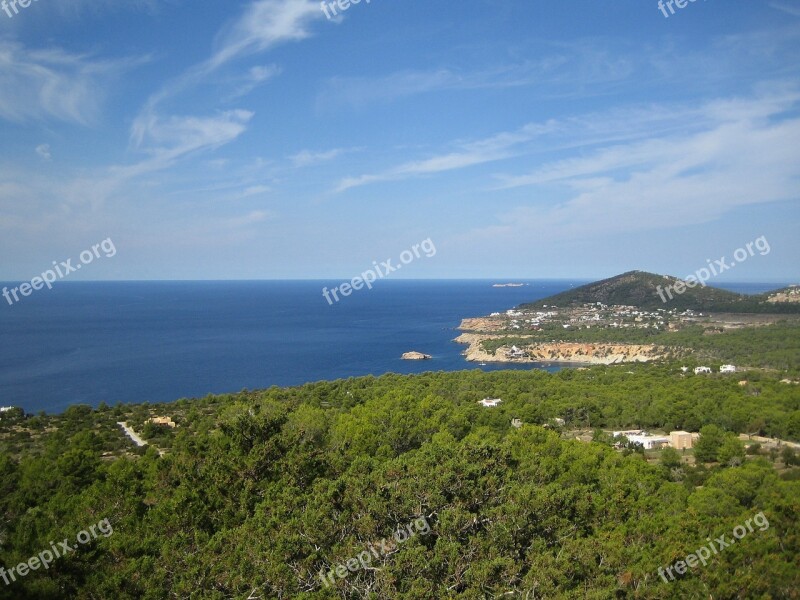 Ibiza Island Landscape Sea Cliffs