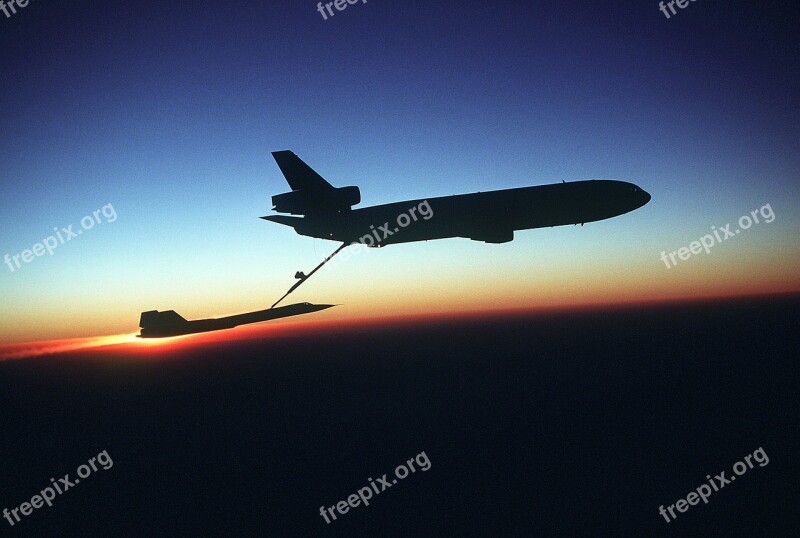 Aircraft Blackbird Refueling Sr-71 Night Dusk