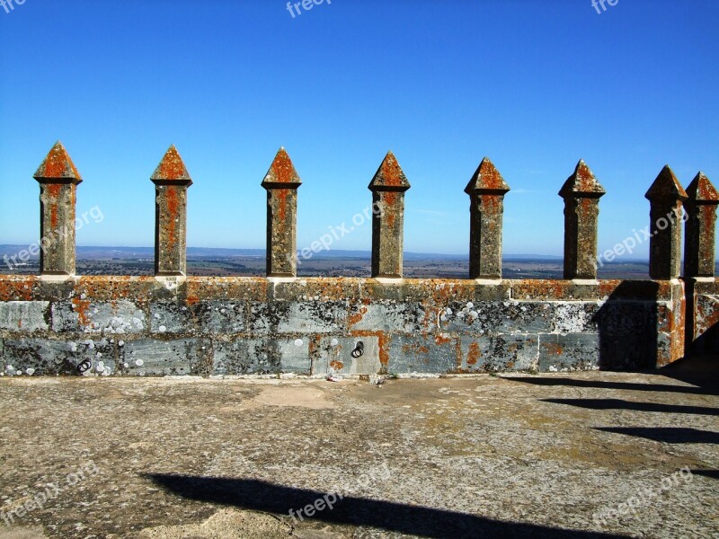 Castle Wall Battlements Castelo De Beja Beja Portugal