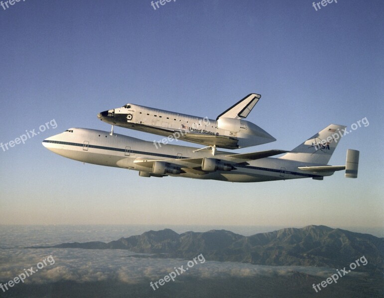 Atlantis On Shuttle Carrier Aircraft Aerospace Craft Exploration