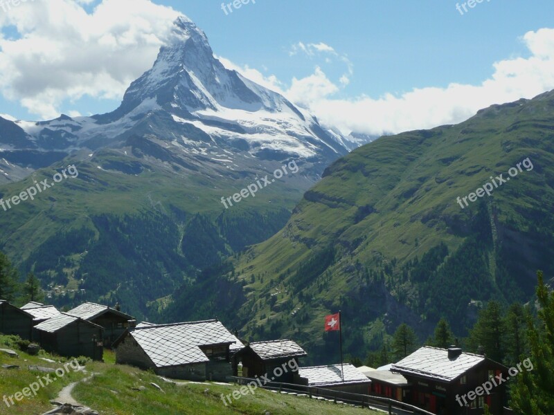 Matterhorn Mountain Alps Landscape Alpine